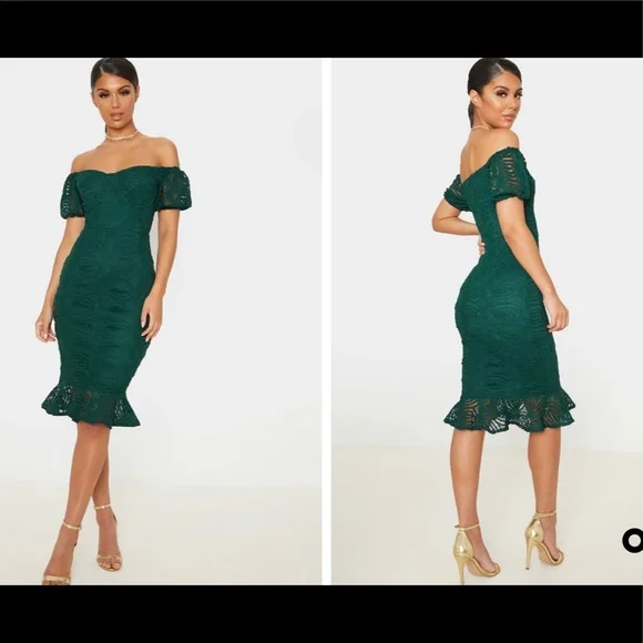 PrettyLittleThing Dresses Nwt Prettylittlething Emerald Green